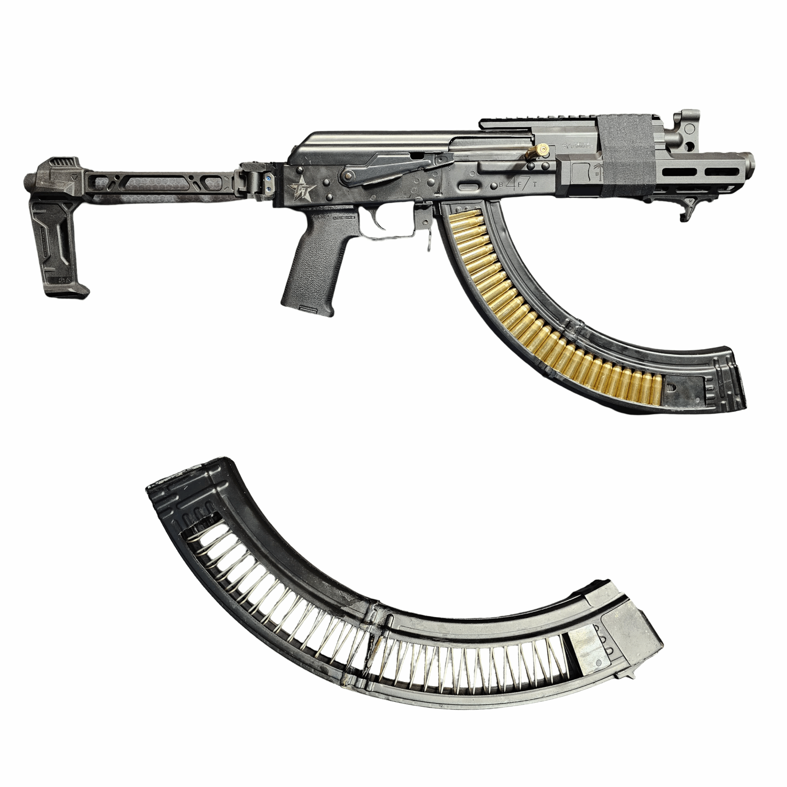 FRT AK 7.62×39 Dual-Window Banana Magazine — Double-Welded
